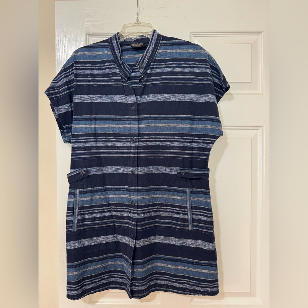 Pendleton Women’s River Vest Tonal Blue Striped Size M Pockets